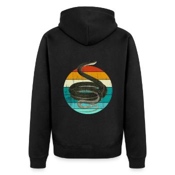 Coluber Constrictor Black Snake Snake - Unisex Premium Organic Zip Hoodie - black - Back - Nico (187cm)