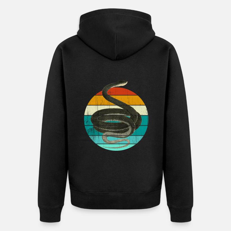 Coluber Constrictor Schwarznatter Schlange - Unisex Premium Bio Zip Hoodie - Schwarz