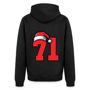 71 Number Christmas - Unisex Premium Organic Zip Hoodie - black - Back - Nico (187cm)