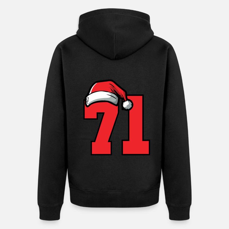 71 Numéro Noël - Veste à capuche bio Premium Unisexe - noir