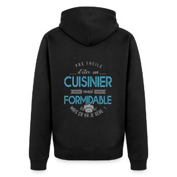cuisinier formidable Cadeau papa cuisine - Veste à capuche bio Premium Unisexe - noir - Dos - Nico (187cm)