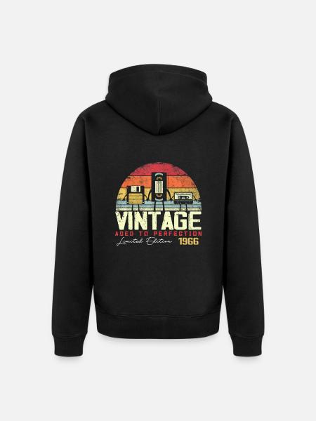 Cadeau Millésime 1966 - Veste à capuche bio Premium Unisexe - noir