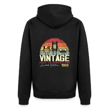 Cadeau Millésime 1969 - Veste à capuche bio Premium Unisexe - noir - Dos - Nico (187cm)