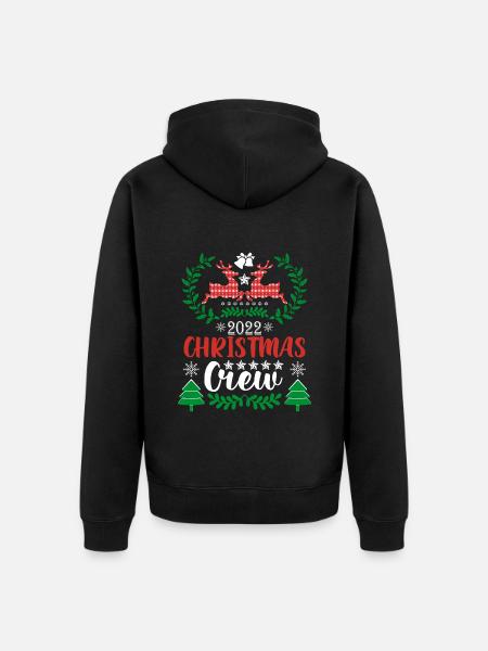 Pull de Noël de renne - Veste à capuche bio Premium Unisexe - noir