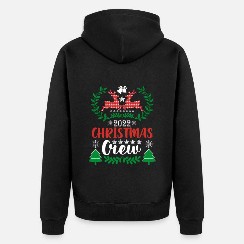 Rentier Weihnachten Pullover - Unisex Premium Bio Zip Hoodie - Schwarz