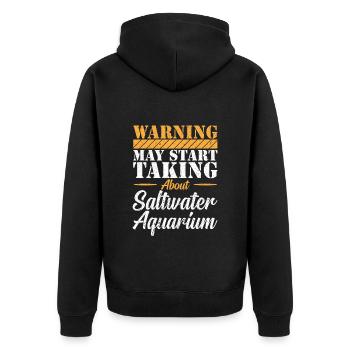 Aquarium- Aquaristik - Unisex Premium Bio Zip Hoodie - Schwarz - Hinten - Nico (187cm)