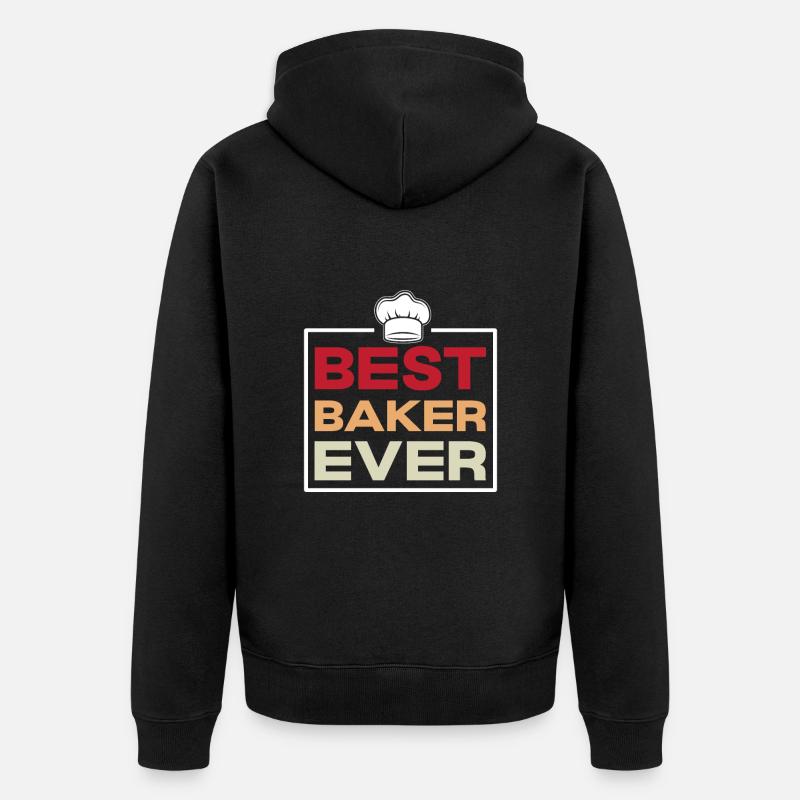 Bester Bäcker immer - Bäcker Geschenke - Unisex Premium Bio Zip Hoodie - Schwarz