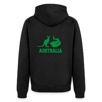 AUSTRALIA - Unisex Premium Organic Zip Hoodie - black - Back - Nico (187cm)