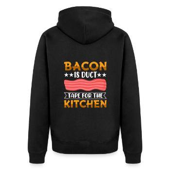 Bacon - Maître grillade - BBQ - Veste à capuche bio Premium Unisexe - noir - Dos - Nico (187cm)