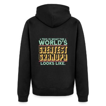 Grand-père - Grand-père - Le meilleur cadeau de grand-père au monde - Veste à capuche bio Premium Unisexe - noir - Dos - Nico (187cm)