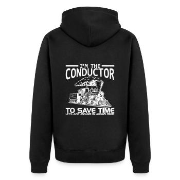 Locomotive Driver Costume Locomotive - Veste à capuche bio Premium Unisexe - noir - Dos - Nico (187cm)