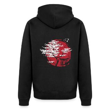 Japanese dwarf maple and archway torii - Unisex Premium Organic Zip Hoodie - black - Back - Nico (187cm)