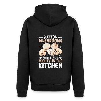 Mushrooms Gifts- Pilze Geschenkidee - Unisex Premium Bio Zip Hoodie - Schwarz - Hinten - Nico (187cm)