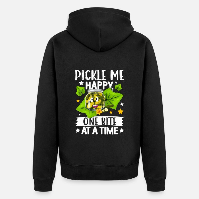 pickles- Gurken Geschenke, Gurken Tshirt - Unisex Premium Bio Zip Hoodie - Schwarz