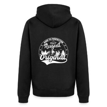 Legendary since August 1987 Vintage 1987 August - Unisex Premium Organic Zip Hoodie - black - Back - Nico (187cm)