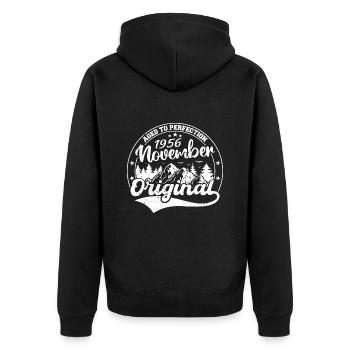 Legendary since November 1956 - November 1956 - Unisex Premium Organic Zip Hoodie - black - Back - Nico (187cm)