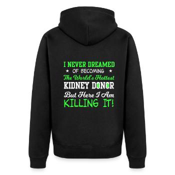 World's Best Kidney Donor - Unisex Premium Organic Zip Hoodie - black - Back - Nico (187cm)