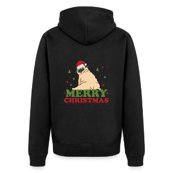 Joyeux Noël - Cadeau de Noël de chien drôle - Veste à capuche bio Premium Unisexe - noir - Dos - Nico (187cm)