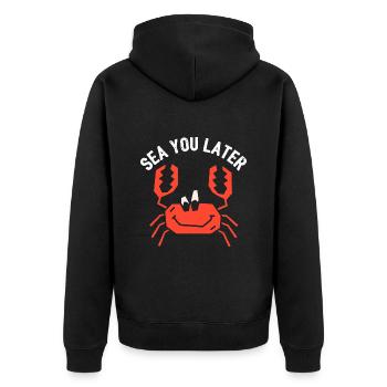 Crab Sea You Later - Unisex Premium Organic Zip Hoodie - black - Back - Nico (187cm)