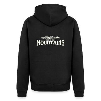 Faith can move Mountains, christliches Geschenk. - Unisex Premium Bio Zip Hoodie - Schwarz - Hinten - Nico (187cm)