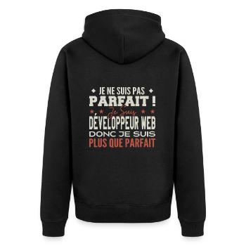 Développeur web, le Métier de Rêve Mis à l’Honneur - Veste à capuche bio Premium Unisexe - noir - Dos - Nico (187cm)