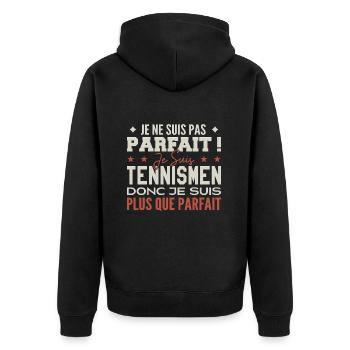 Un Tennismen, le Métier de Rêve Mis à l’Honneur - Veste à capuche bio Premium Unisexe - noir - Dos - Nico (187cm)