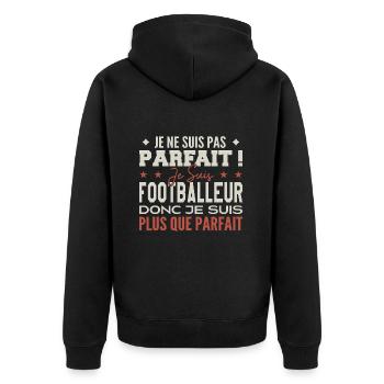 Un Footballeur, le Métier de Rêve Mis à l’Honneur - Veste à capuche bio Premium Unisexe - noir - Dos - Nico (187cm)