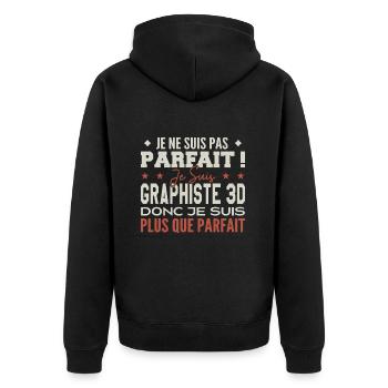 Graphiste 3D, le Métier de Rêve Mis à l’Honneur - Veste à capuche bio Premium Unisexe - noir - Dos - Nico (187cm)
