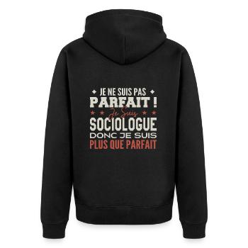 Un Sociologue, le Métier de Rêve Mis à l’Honneur - Veste à capuche bio Premium Unisexe - noir - Dos - Nico (187cm)