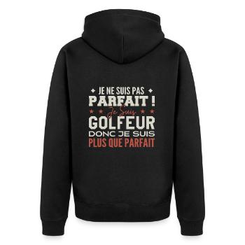 Un Golfeur, le Métier de Rêve Mis à l’Honneur - Veste à capuche bio Premium Unisexe - noir - Dos - Nico (187cm)