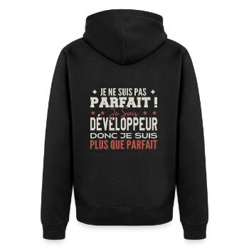 Un Développeur, le Métier de Rêve Mis à l’Honneur - Veste à capuche bio Premium Unisexe - noir - Dos - Nico (187cm)