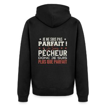 Un Pêcheur, le Métier de Rêve Mis à l’Honneur - Veste à capuche bio Premium Unisexe - noir - Dos - Nico (187cm)