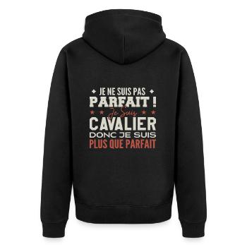 Un Cavalier, le Métier de Rêve Mis à l’Honneur - Veste à capuche bio Premium Unisexe - noir - Dos - Nico (187cm)