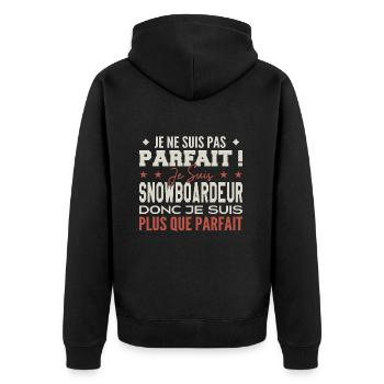 Un Snowboardeur, le Métier de Rêve Mis à l’Honneur - Veste à capuche bio Premium Unisexe - noir - Dos - Nico (187cm)