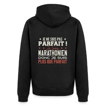 Un Marathonien, le Métier de Rêve Mis à l’Honneur - Veste à capuche bio Premium Unisexe - noir - Dos - Nico (187cm)