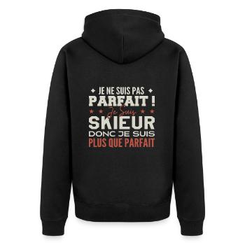 Un Skieur, le Métier de Rêve Mis à l’Honneur - Veste à capuche bio Premium Unisexe - noir - Dos - Nico (187cm)