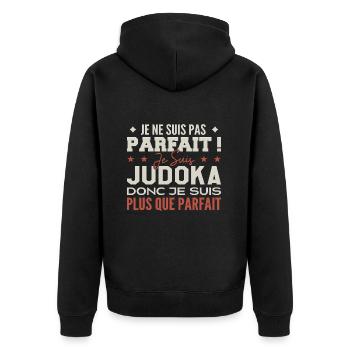 Un Judoka, le Métier de Rêve Mis à l’Honneur - Veste à capuche bio Premium Unisexe - noir - Dos - Nico (187cm)