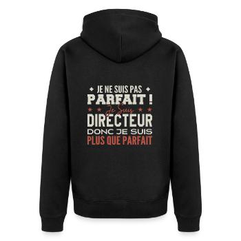 Regisseur, der Traumberuf im Rampenlicht - Unisex Premium Bio Zip Hoodie - Schwarz - Hinten - Nico (187cm)