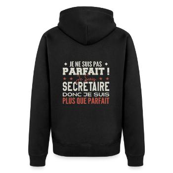 Sekretärin, der Traumberuf im Rampenlicht - Unisex Premium Bio Zip Hoodie - Schwarz - Hinten - Nico (187cm)