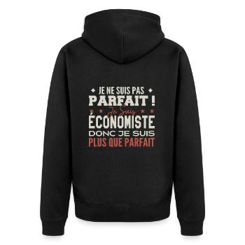 Wirtschaftswissenschaftler, der Traumberuf im Rampenlicht - Unisex Premium Bio Zip Hoodie - Schwarz - Hinten - Nico (187cm)