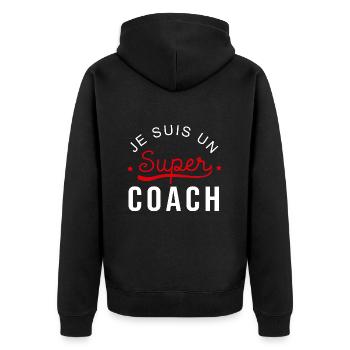 Super coach cadeau Homme coach. - Veste à capuche bio Premium Unisexe - noir - Dos - Nico (187cm)