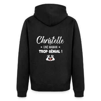 Christelle Cadeau pour une maman génial - Veste à capuche bio Premium Unisexe - noir - Dos - Nico (187cm)