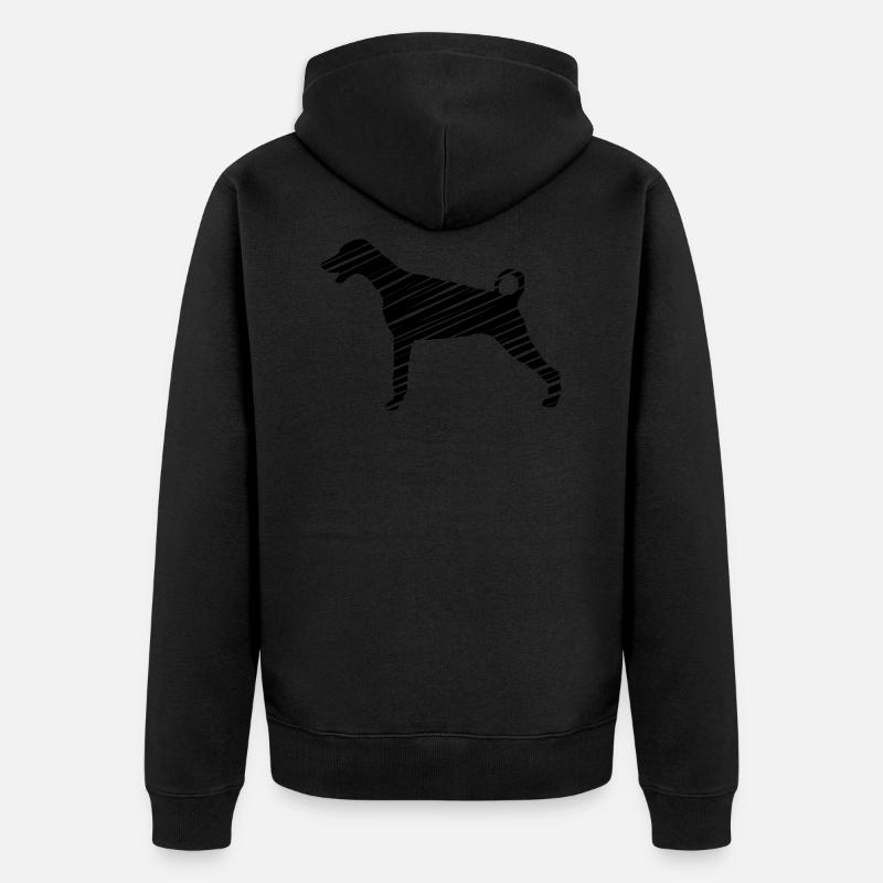 Dobermann - Kunst - Unisex Premium Bio Zip Hoodie - Schwarz