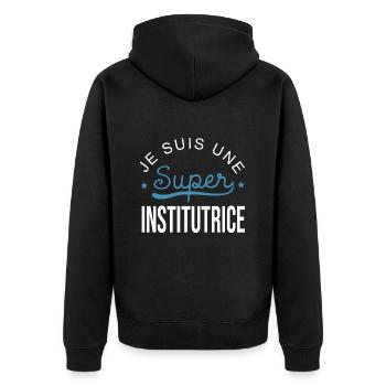 Super institutrice maîtresse - Veste à capuche bio Premium Unisexe - noir - Dos - Nico (187cm)