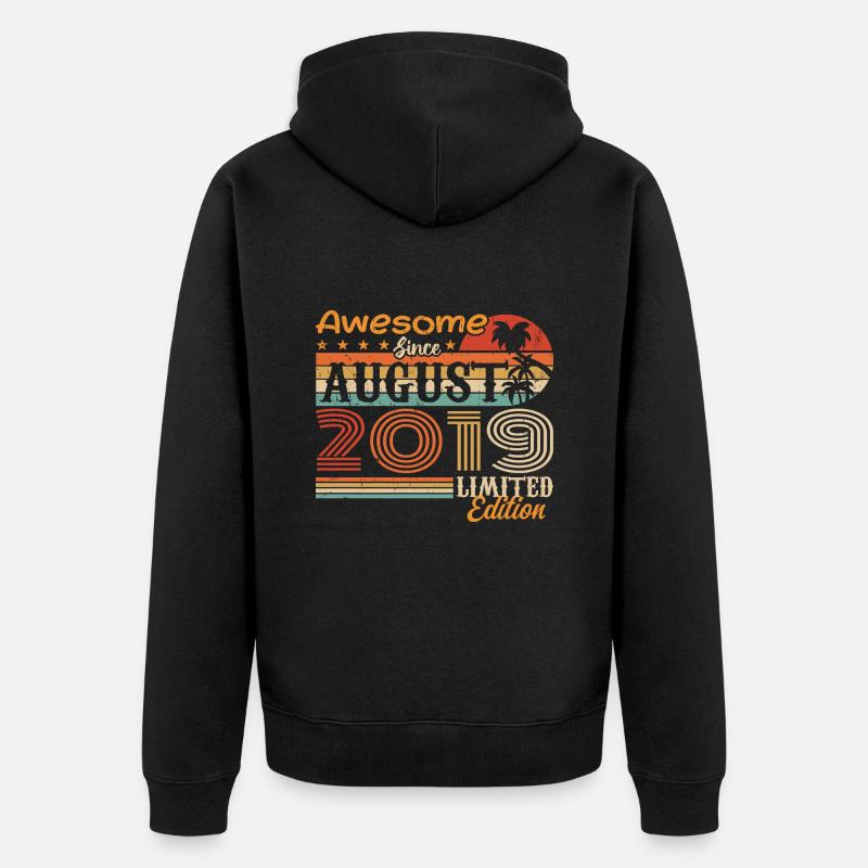 2019 August Geschenkidee August 2019 - Unisex Premium Bio Zip Hoodie - Schwarz