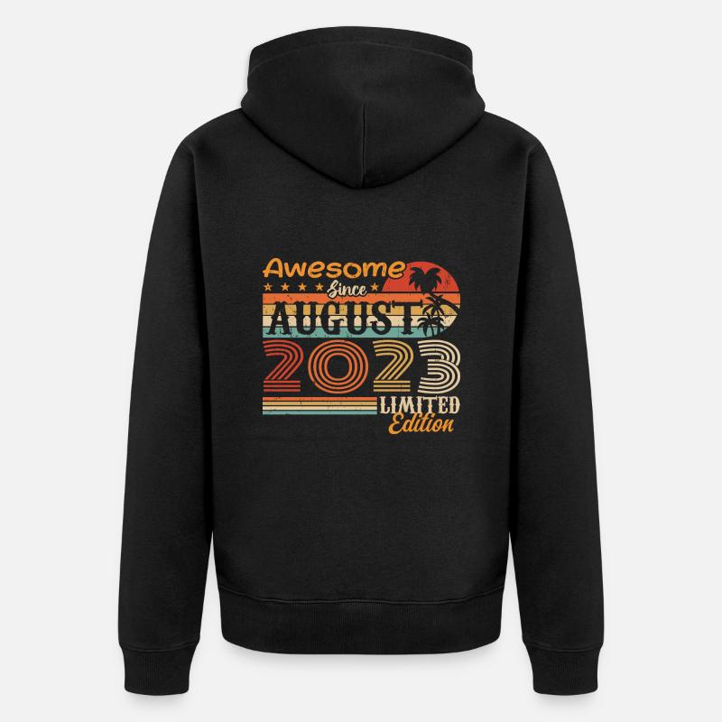 2023 August Geschenkidee August 2023 - Unisex Premium Bio Zip Hoodie - Schwarz