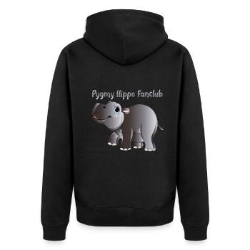 Süßes Zwergflusspferd - Pygmy Hippo Fanclub - Unisex Premium Bio Zip Hoodie - Schwarz - Hinten - Nico (187cm)