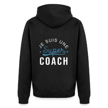 Super coach cadeau Femme coach - Veste à capuche bio Premium Unisexe - noir - Dos - Nico (187cm)