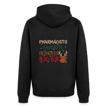 Pharmacist Weihnachten favorite Reindeer - Unisex Premium Bio Zip Hoodie - Schwarz - Hinten - Nico (187cm)