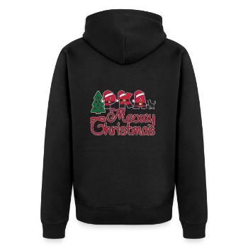 PKA Cat Noël miaou - Veste à capuche bio Premium Unisexe - noir - Dos - Nico (187cm)
